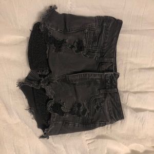 american eagle black shorts